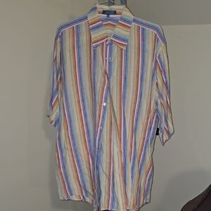 Colorful Striped Linen Men's Shirt